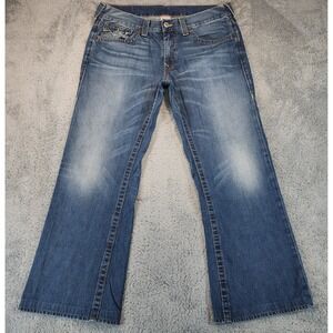 Vintage True Religion Billy Jeans Mens 36x28 Blue Bootcut Relaxed Usa Made Y2K
